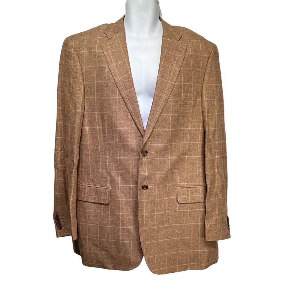 pronto moda Elite bamboo windowpane blazer mens Size 42R
